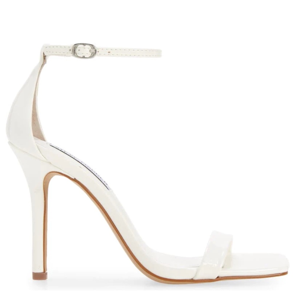 Steve Madden - Shaye - Ankle Strap Sandal Heels - White Patent